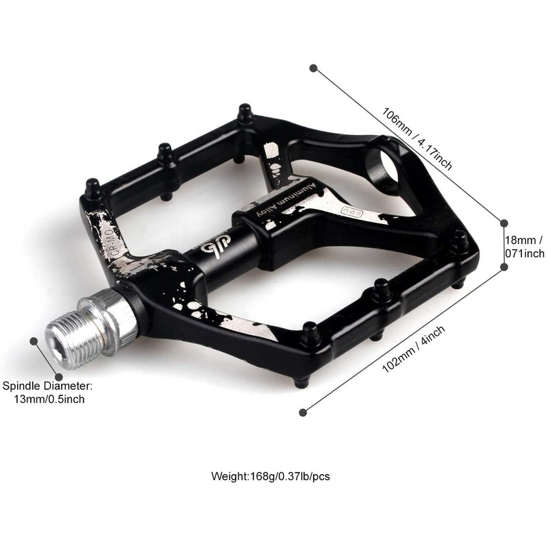 LYCAON Bike Bicycle Pedals, Light Aluminum Alloy Casting Body, 2DU