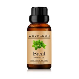 Wuvezrub Basil Essential Oils 10ML, Organic 100% Pure and Natural Basil Essential Oil for Aromatherapy Diffuser - 0.33 Fl Oz/Basil