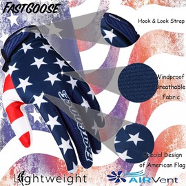 FASTGOOSE Motorcycle Gloves - Breathable Lightweight Off-Road Gloves for Men & Women, ATV BMX MTB Racing (Blue/White, Medium)