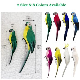 LWINGFLYER Artificial Parrot Life Size Artificial Simulation Foam Feather Parrot Macaw Bird for Costume Shoulder Ornament Modern Home Garden Party Decoration (13.8inch/35cm, Turquoise)