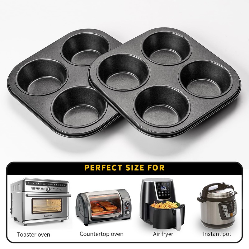 Yomvzake Air Fryer Muffin Pan, 2 Pack Cupcake Molds for