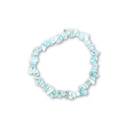 Taddart Minerals Light blue splitter bracelet made from the natural gemstone Larimar strung on elastic nylon thread - handmade