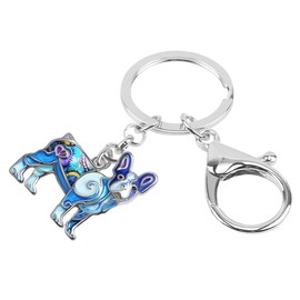 DALANE Enamel Alloy French Bulldog Dog Keychain Puppy Pets Jewelry Gifts for Women Girls Kids, blue