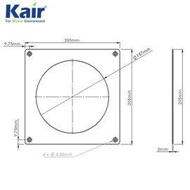 Kair Wall Plate 150mm - 6 inch for Round Ducting