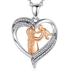 EUDORA Harmony Ball Mother Daughter Necklace for Women, 925 Sterling Silver, Mum Child Grandma Pendant Necklace, Maternal Love Jewellery, Mother's Day Gift for Women, Mother, Daughter, Wife, Grandma,