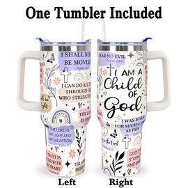 bmxbsk Christian Gifts for Women 40 Oz I am a Child of God Christian Tumbler Cup Inspirational Religious Gifts for Mom Wife Sister Friends Christian Faith Jesus God Bible Verse Gifts