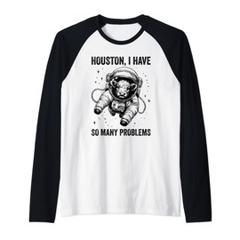 Cow Breeder Space - Houston Problem Belted Galloway Cattle Raglan Baseball Tee