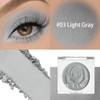 Matte Light Grey Eyeshadow with Applicator, Highly Pigmented, Long-Lasting, Waterproof,