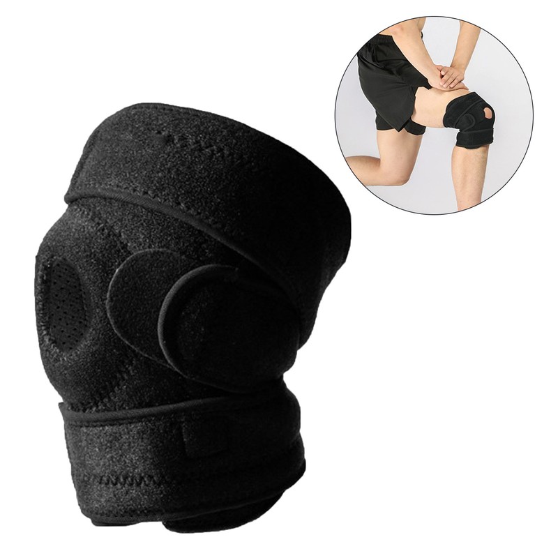 Meniscus Protective Knee Pad Black Free Size Anti Slip Adjustable
