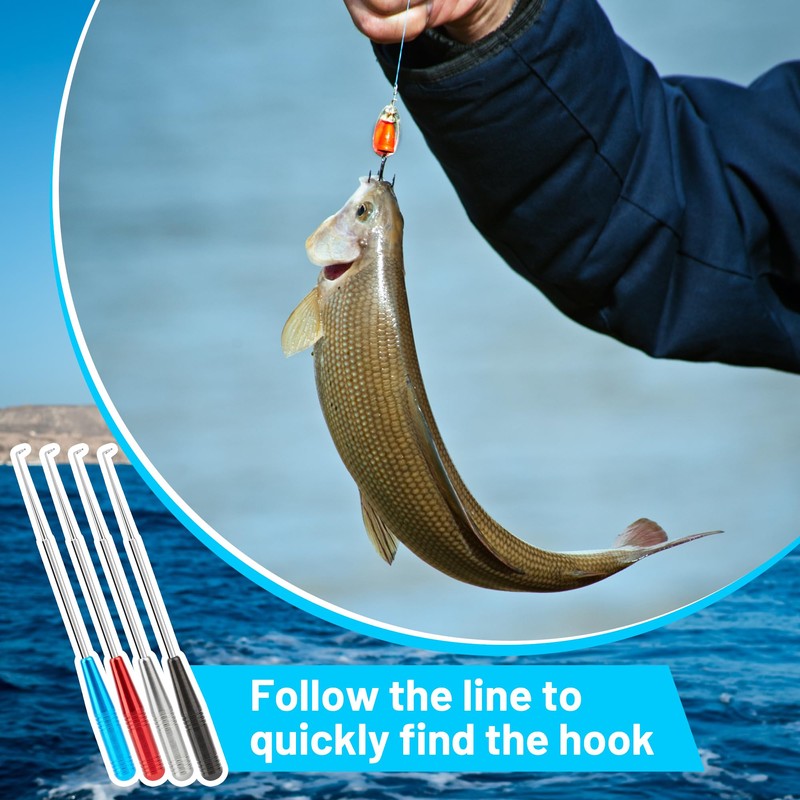 Omoojee Fish Hook Remover Tool, 4PCS Fishing Hook Quick Removal