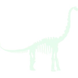 Brachiosaurus Skeleton Vinyl Decal - 11 Inches - for Walls, Windows, Doors, Vehicles - Outdoor-Grade 6mil Thick Vinyl - Glow in The Dark