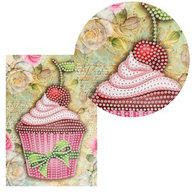 Ideen mit Herz Diamond Painting Greeting Card | Rhinestone Edition | DIN B6 | 370gsm | Includes Stones, Envelope & Tool (Cupcake)