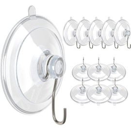 Navoys Set of 12 Suction Cup Hooks, Premium PVC Cups with Durable Metal Hooks for Effortless and Convenient Hanging, Ideal for Towels, Sponges or Kitchen Utensils