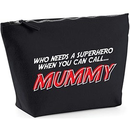Hippowarehouse Who Needs a Superhero When You Can Call Mummy printed make up cosmetic wash bag 18x19x9cm