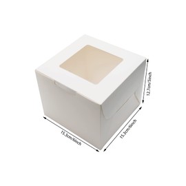 PQZKLDP 12Packs 6x6x5 Inch Bento Cake Box - 6 inch cake Boxes with Window for Cupcakes, Includes Small Cake box, Jute Twine, and Stickers - Mini Cake Box for Celebrations & Desserts