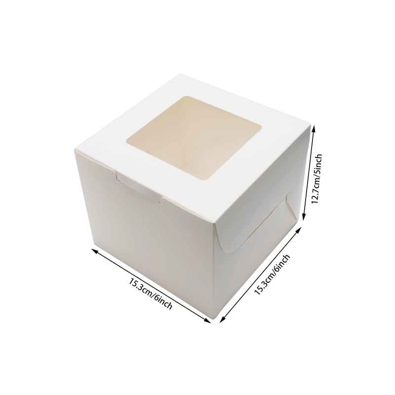 PQZKLDP 12Packs 6x6x5 Inch Bento Cake Box - 6 inch