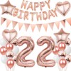 22nd Birthday Decoration Rose Gold Set for Girls, Rose Gold