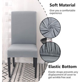 Aisprts Dining Room Chair Covers Slipcovers Set of 4 or 6, Stretch Removable Washable Dining Chair Protector Decoration Cover Seat Slipcover for Hotel,Ceremony,Banquet,Kitchen,Restaurant,Home
