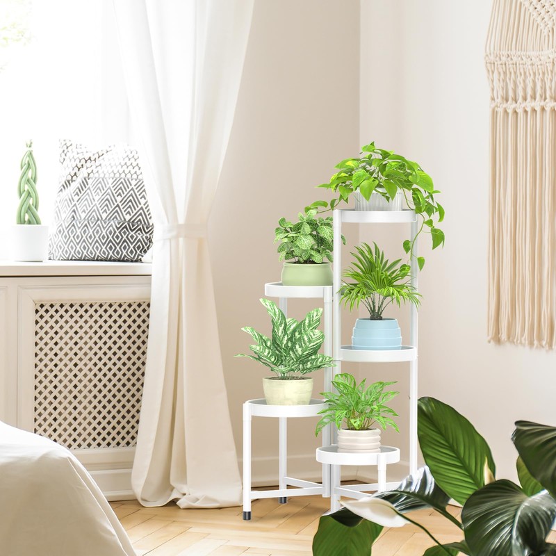 iDavosic.ly Plant Stand Indoor Outdoor, 5 Tier Corner Metal Flower
