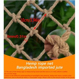 KACQIHTU Hemp Rope Net Child Safety Net Rope Fence Stairs Balcony Railings Garden Playground Safety Protection Rope Netting Climbing Net for Kids