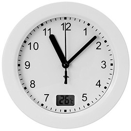 TFA 60.3501 Bathroom Radio Clock with High-Precision Four Large Suction Cups