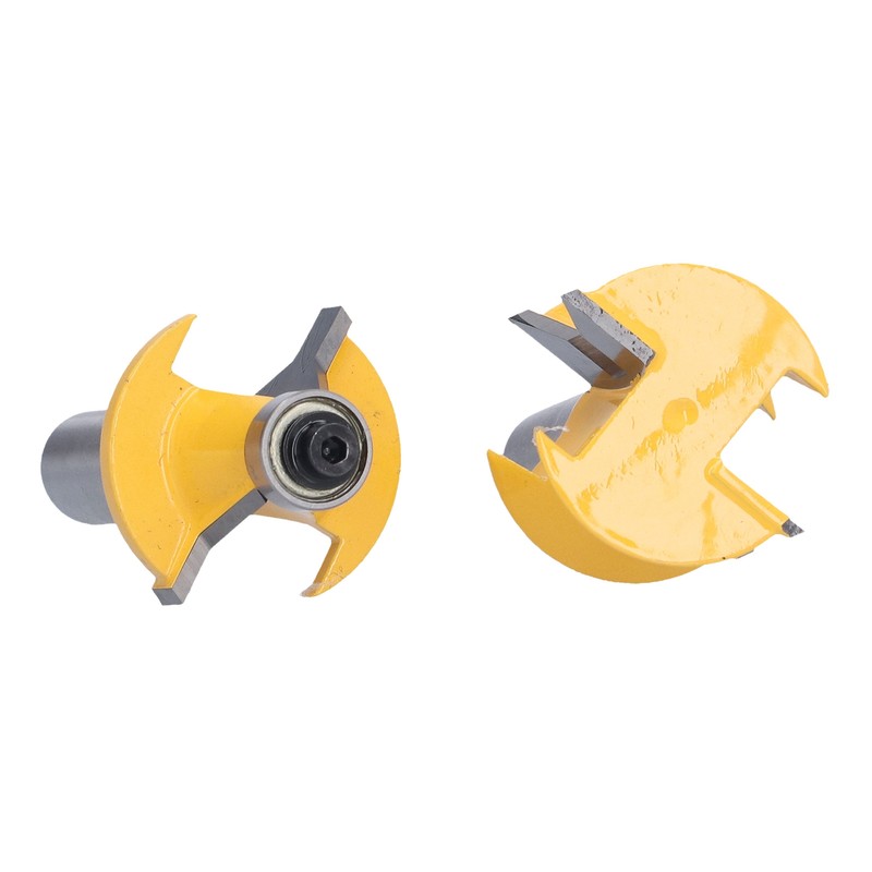 2Pcs Tongue Groove Router Bit 120° with Edge Banding Woodworking