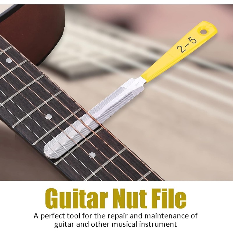 3Pcs Guitar Nut File Set, Carbon Steel Guitar Fret File,