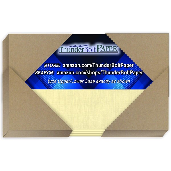 250 Ivory Linen 80# Cover Paper Sheets - 3" X