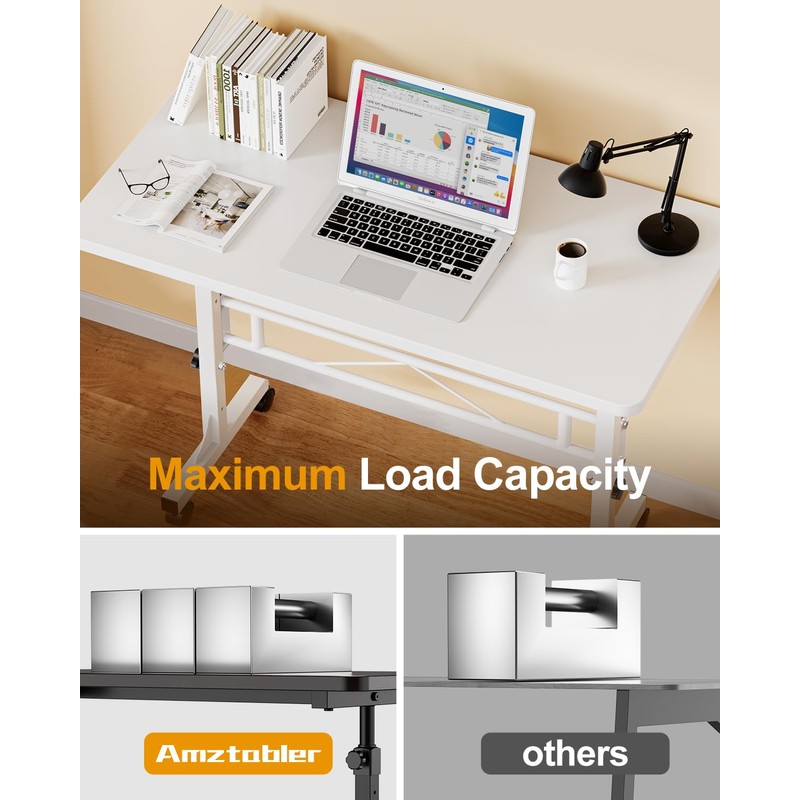 Small Standing Desk Adjustable Height, Mobile Stand Up Desk with