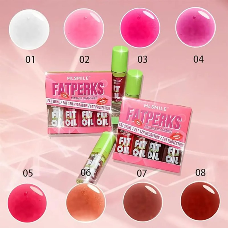 8pcs Cuidado Labial Hidratante Glossy Liquid Lip Oil Gloss