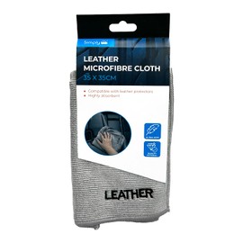 Simply Auto Leather Microfibre Cloth, Preserve Luxurious Leather, Removes Dirt and Debris, Perfect for Leather Seats, Interiors and Accessories For Cars, Motorbikes, Vans 35x35cm