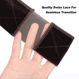 VOLMEY Non Slip Lace Wig Grip Band, Front Lace Velvet Adjustable Elastic Wig Grip Headband for Lace Wigs and Frontals, for Hairline and Seamless Transition (Brown)