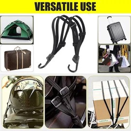 lozafot Redes Malla Moto Sujetar Casco Portabulto Cuerda Gancho,Cuerda para Sujetar Equipaje En Moto, 4 Piezas Cuerdas elásticas elásticas + Gancho pequeño
