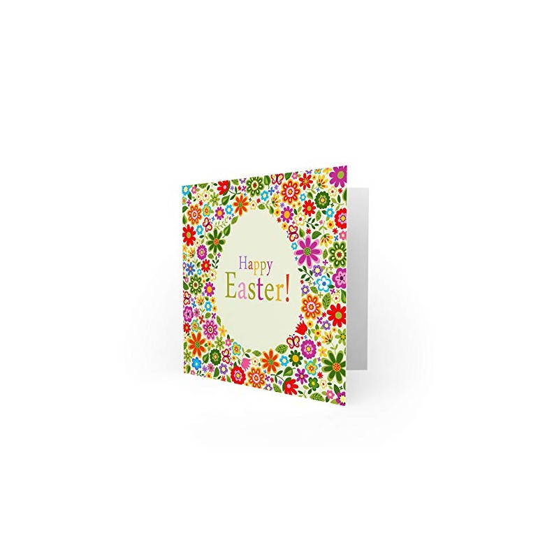 Wee Blue Coo HAPPY EASTER EGG FLOWERS BLANK GREETINGS CARD