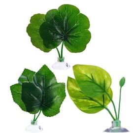 Plastic Leaf Plant for Freshwater or Fish Tanks, Betta Hammock Bed Leaf Artificial Silk Plants Aquarium Pad Artificial Fish Tank Rest Spawning Bed with Suction Cup Aquarium Fish Tank Plant Leaves