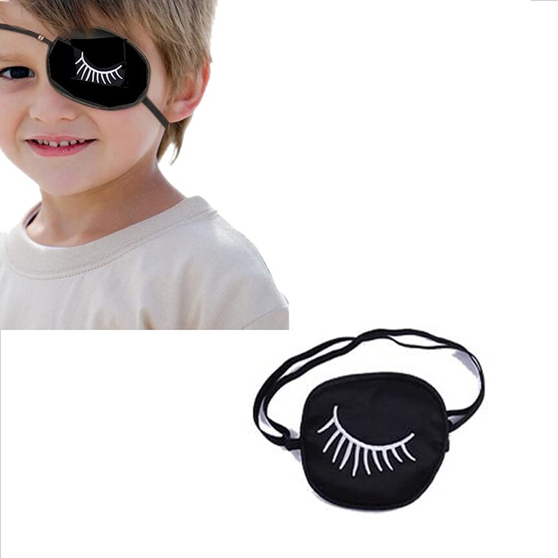 Black Eyepatch Eyelash Monocular Eyepatch Silk Adjustable Concave Single Patch