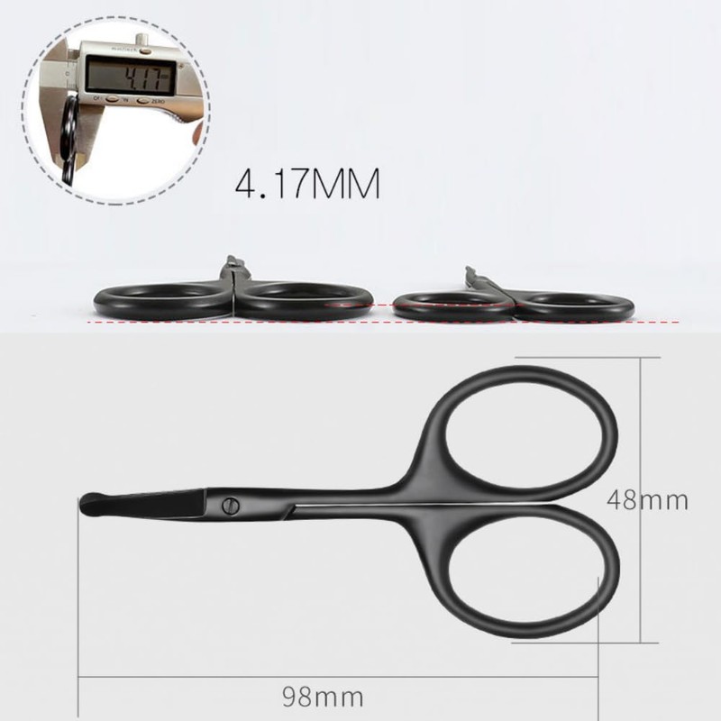 YINKE Partial Care Scissors, Curved Blade, Round Tip, For Dogs,
