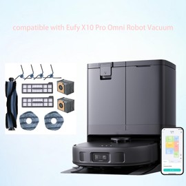 11 Pcs Replacement Parts Kit for Eufy X10 Pro Omni Robot Vacuum, 1 Main Brush 4 Side Brush 2 Hepa Filters 2 Mop Cloth 2 Dust Bag