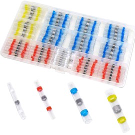 RUNCCI-YUN 150PCS Heat Shrink Butt Connectors, Solder Seal Wire Connectors, Waterproof Insulated Electrical Wire Terminals for Truck Marine Automotive Boat Wire Joint (white red blue yellow)