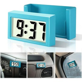 1Pc White Car Dashboard Digital Clock,Vehicle Adhesive Clock with Jumbo LCD Time,Mini Automotive Stick On Watch for Car Truck Dashboard and Air Vent Decoration,Automotive,Lighting and Electrical