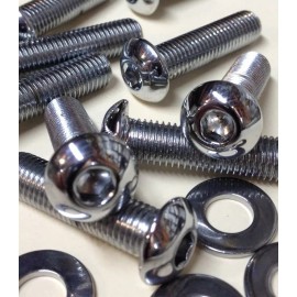 diycycleparts 12 Harley Heritage Softail Classic FLSTC 2004 Chrome Rear Fender Strut Bolts 613