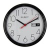 Wm.Widdop Day/Date Wall Clk-Black Case White Dial 8.5"Rnd