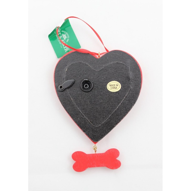 Kurt Adler Dog Heart Picture Frame - Bone Dangle and