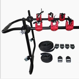 Bike Trunk Mount Rack, 3-Bicycle Car Carrier Rack，Portable Trunk-Mount Bike Carrier, Trunk Mount Bike Rack with Adjustable Arm Fit for Most Cars, Sedans, Hatchbacks, Minivans and SUVs