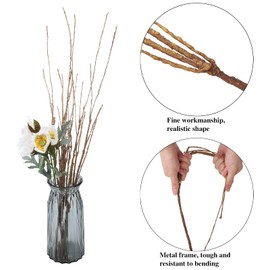 SUNFECILI Lifelike Dry Willow Branches Bendable Iron Wires Artificial Floral Flower Stub Stem DIY Craft Wedding Home Room Office Hotel Hall Decoration,Lifelike Dry Willow Branches Bendable