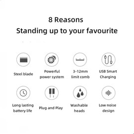 LCD Digital Hair Clipper, Hair Clippers for Men with Charger, Low Noise Design and Washable Head, Clipper Set for Barbers for Face Nose Ear and Hair