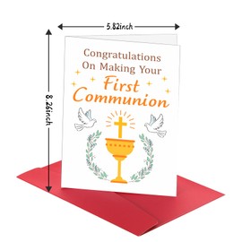 First Communion Gifts for Girls Boys First Communion Card Religious Gifts for Teens Daughter Son Inspirational Gifts for Women Men Holy Cards Christian Gifts for Women Men Spiritual Gifts for Women
