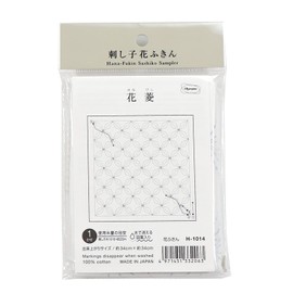 オリムパス製絲 刺し子の花ふきん布パック 花菱 (白) H-1014
