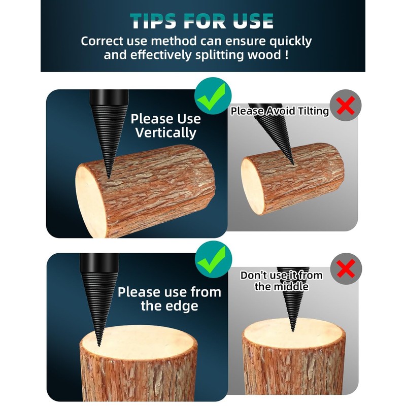 FENGCHUANG 2pcs 32 mm Wood Splitter Drill Bit Set with