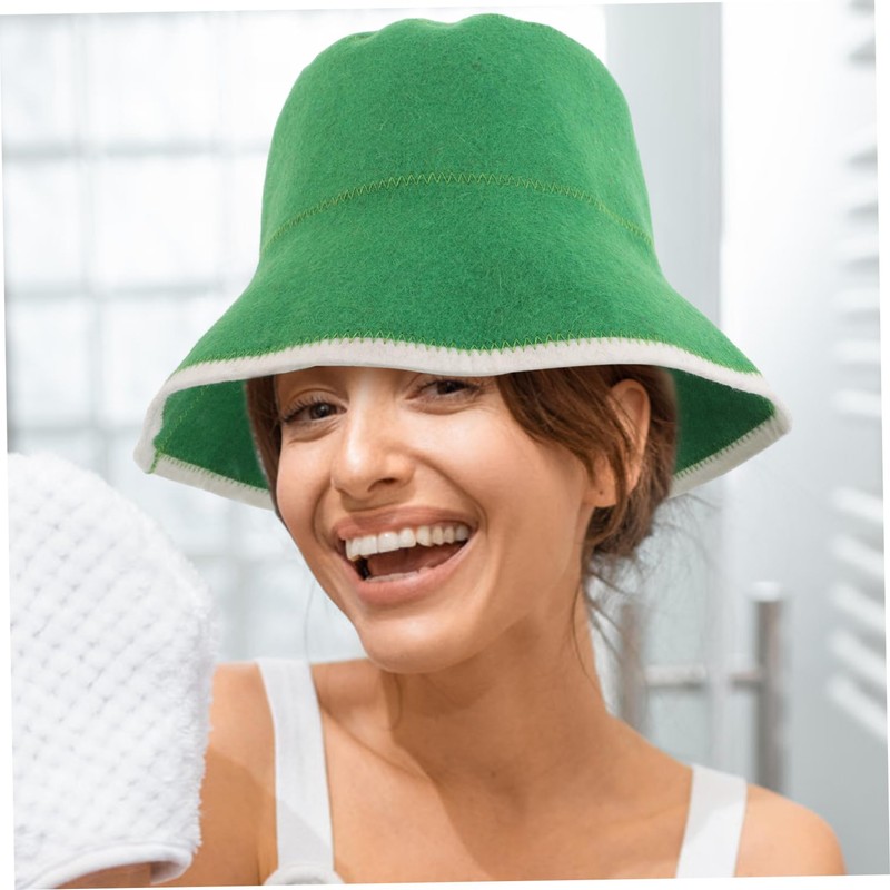 FOMIYES Thick Wool Sauna Cap Absorbent and Heat Insulating Hair